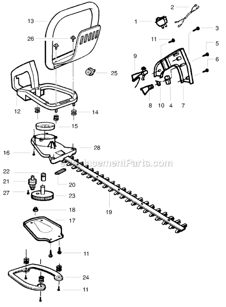 Page C Diagram and Parts List for GHT180 Type 1 Weed Eater Hedge Trimmer